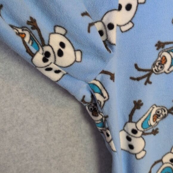 Disney Frozen Olaf Snowman Blue Fleece Pajama Set Women's L/XL - Picture 6 of 7